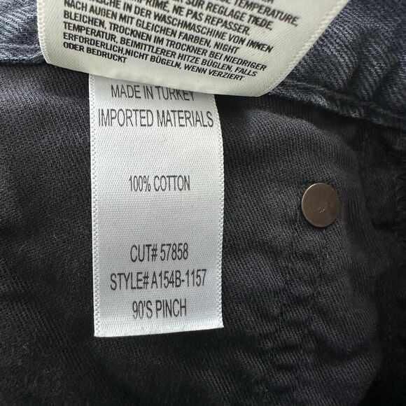 Agolde Jeans Womens 26 Black Fade High Rise Pinch Waist Straight 90s Button Fly - Picture 8 of 13